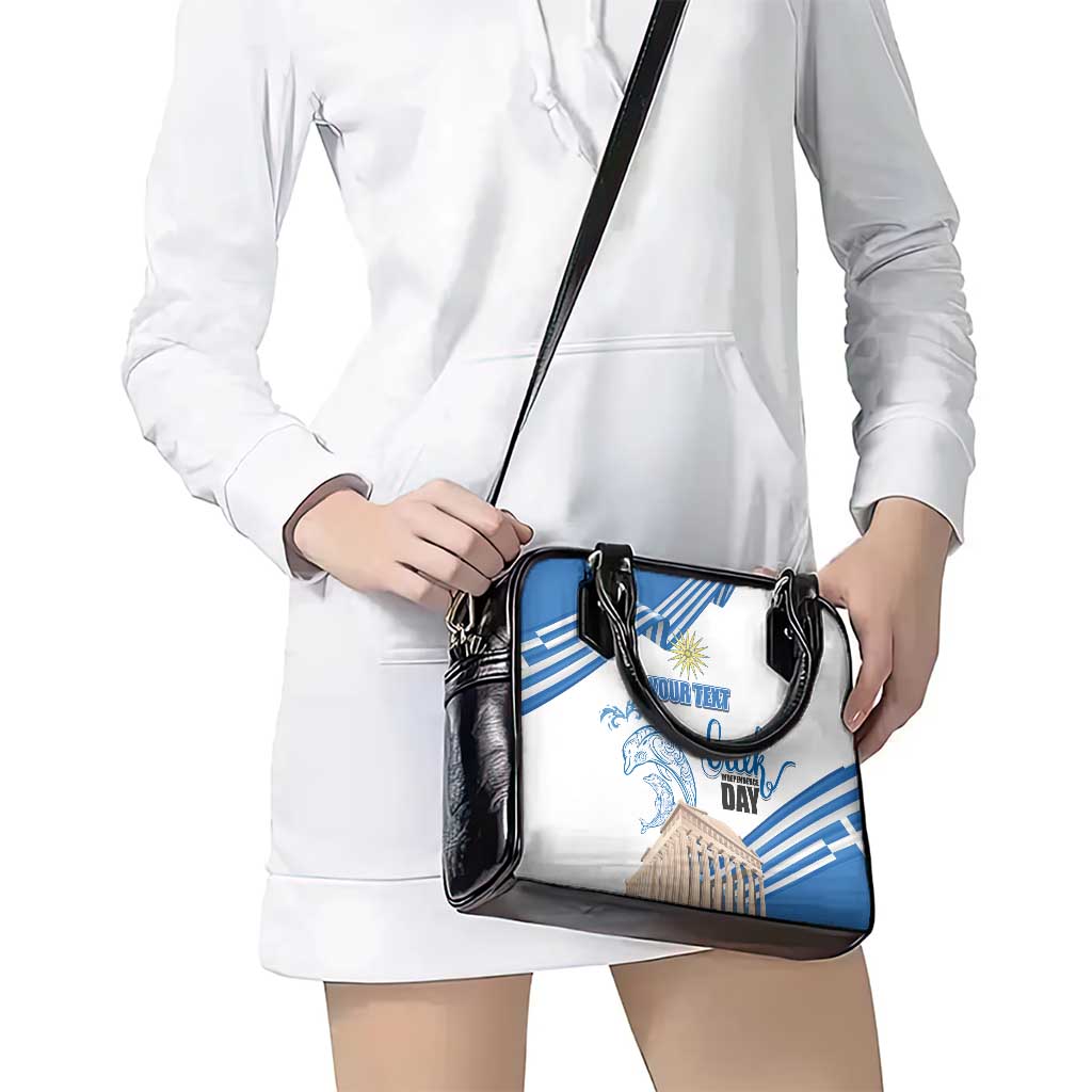Personalized Greece Greek Independence Day Shoulder Handbag Dolphin and Parthenon