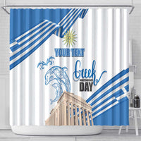 Personalized Greece Greek Independence Day Shower Curtain Dolphin and Parthenon