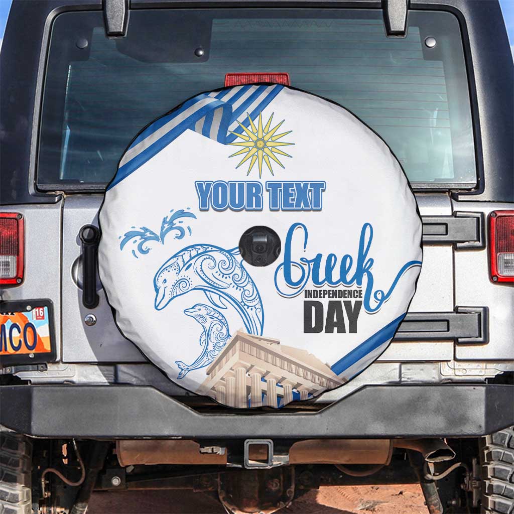 Personalized Greece Greek Independence Day Spare Tire Cover Dolphin and Parthenon