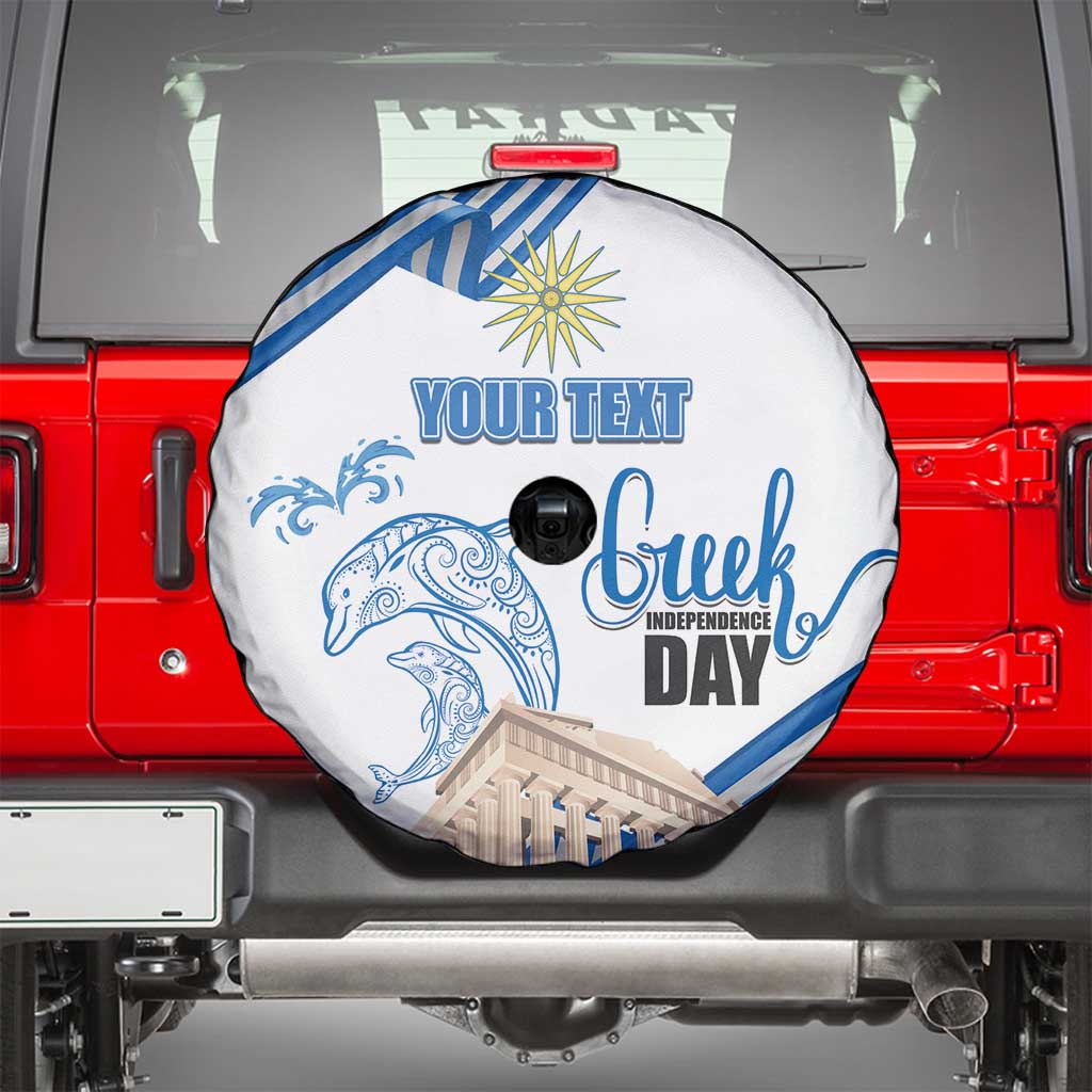 Personalized Greece Greek Independence Day Spare Tire Cover Dolphin and Parthenon
