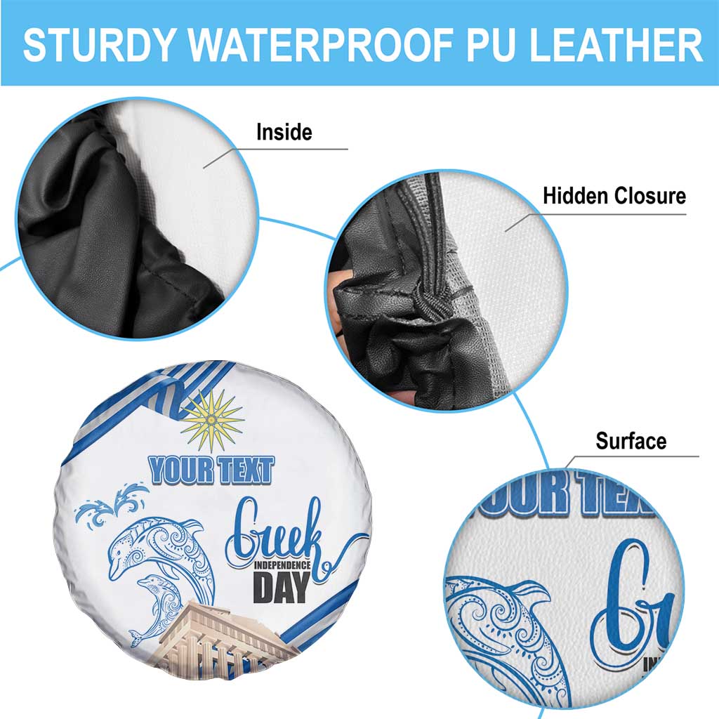 Personalized Greece Greek Independence Day Spare Tire Cover Dolphin and Parthenon