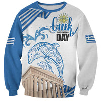 Personalized Greece Greek Independence Day Sweatshirt Dolphin and Parthenon