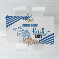 Personalized Greece Greek Independence Day Tablecloth Dolphin and Parthenon