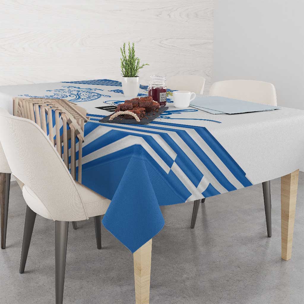 Personalized Greece Greek Independence Day Tablecloth Dolphin and Parthenon