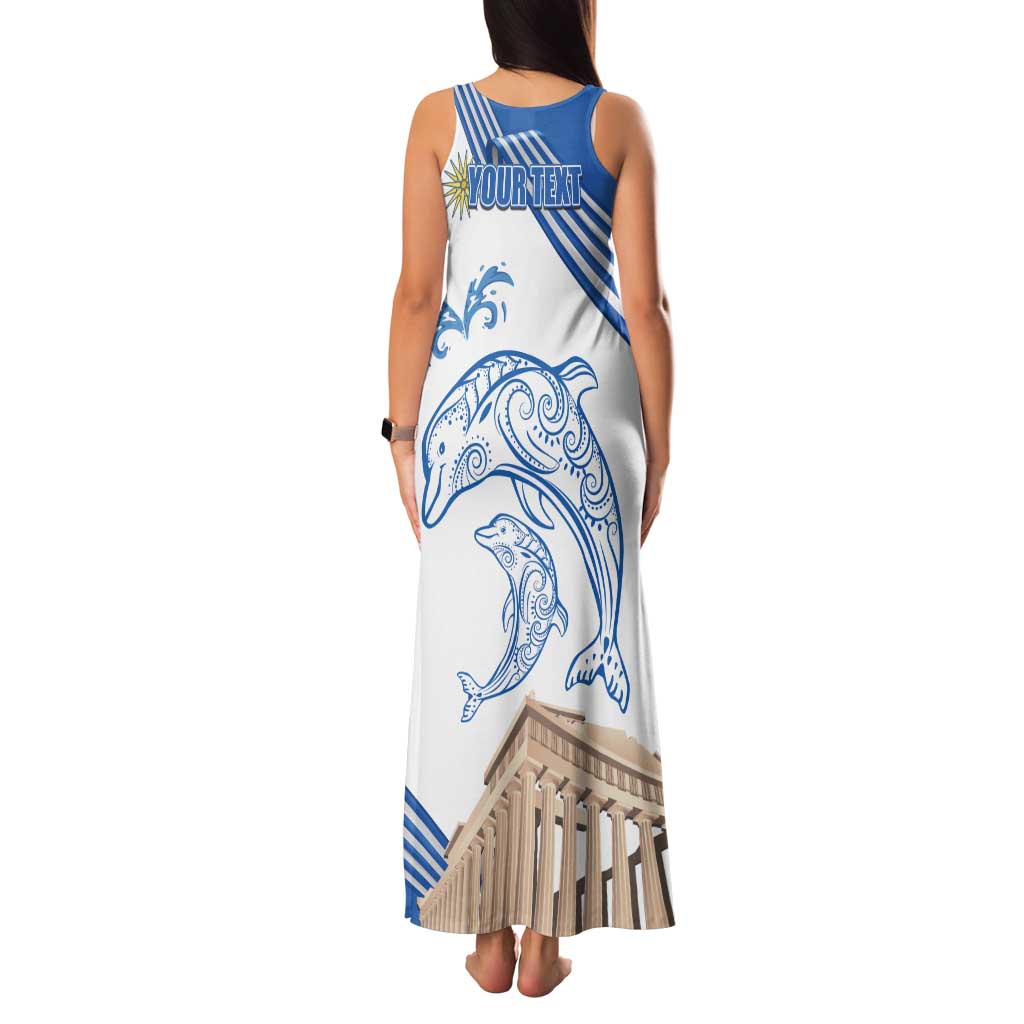 Personalized Greece Greek Independence Day Tank Maxi Dress Dolphin and Parthenon