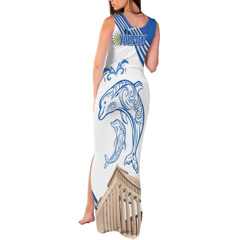 Personalized Greece Greek Independence Day Tank Maxi Dress Dolphin and Parthenon