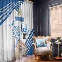 Personalized Greece Greek Independence Day Window Curtain Dolphin and Parthenon