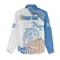 Personalized Greece Greek Independence Day Women Casual Shirt Dolphin and Parthenon