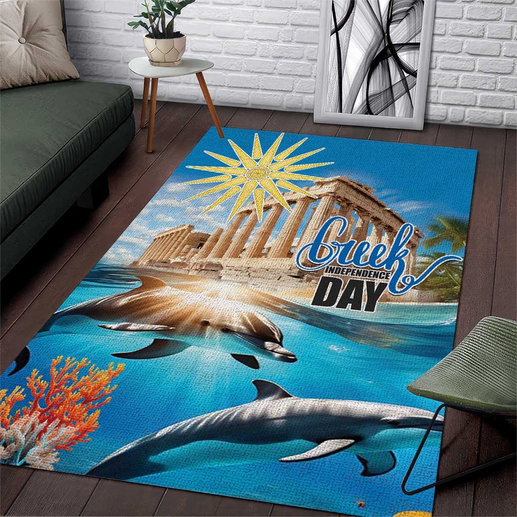 Greece Independence Day 25th March Area Rug Scenery in Greece