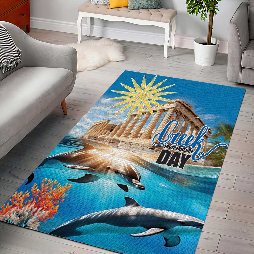 Greece Independence Day 25th March Area Rug Scenery in Greece