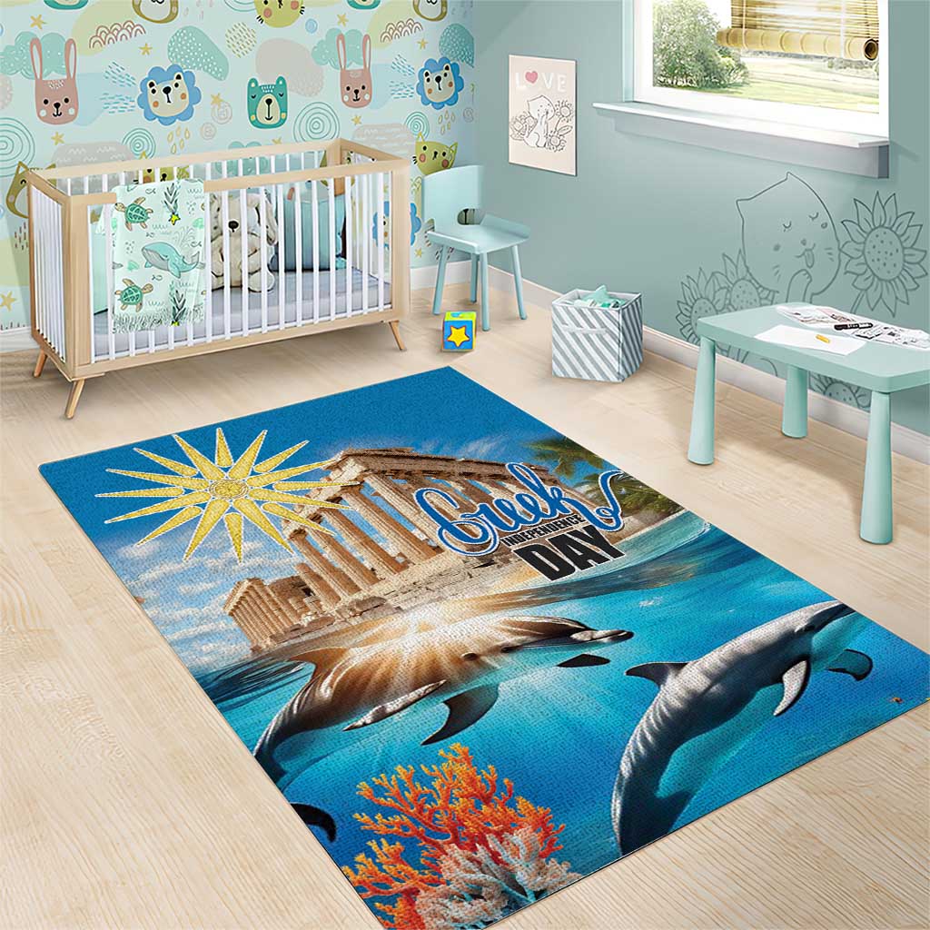 Greece Independence Day 25th March Area Rug Scenery in Greece