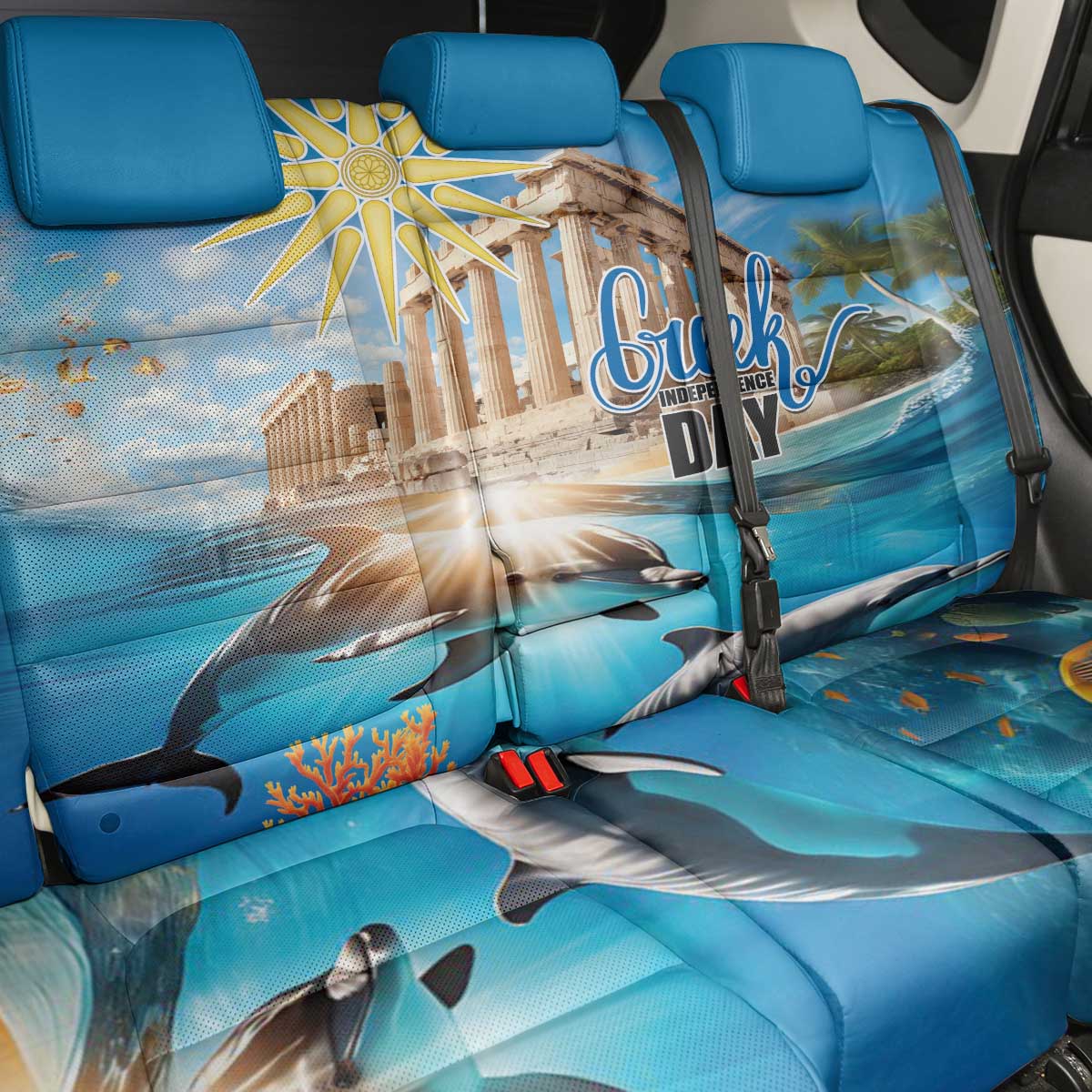 Greece Independence Day 25th March Back Car Seat Cover Scenery in Greece