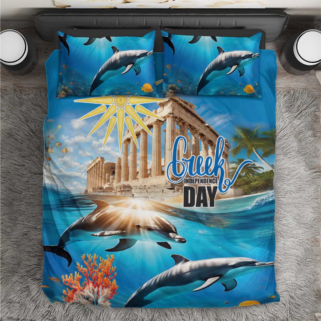Greece Independence Day 25th March Bedding Set Scenery in Greece