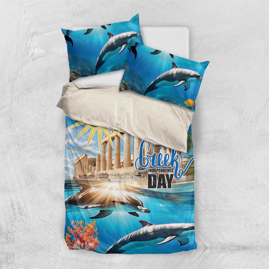 Greece Independence Day 25th March Bedding Set Scenery in Greece