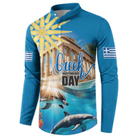 Greece Independence Day 25th March Button Sweatshirt Scenery in Greece