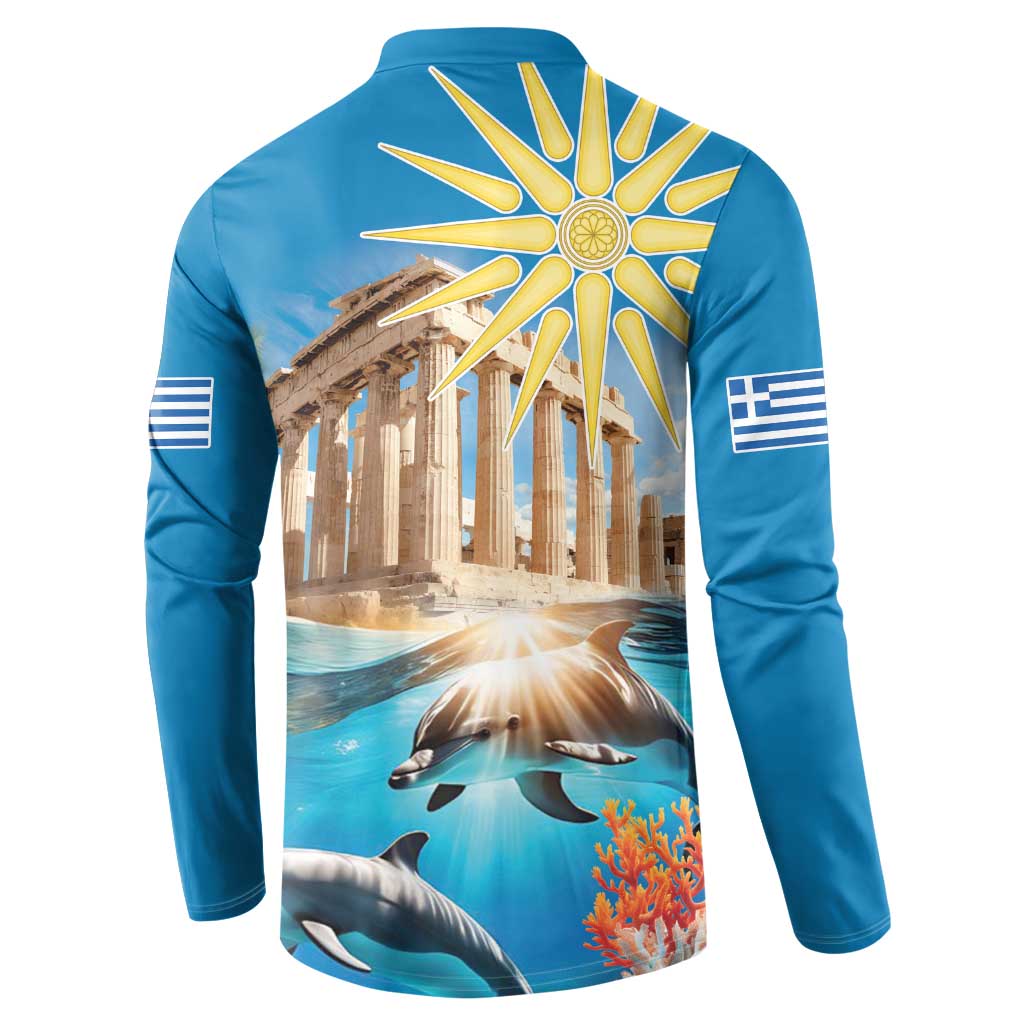 Greece Independence Day 25th March Button Sweatshirt Scenery in Greece