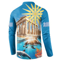 Greece Independence Day 25th March Button Sweatshirt Scenery in Greece