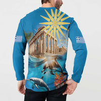 Greece Independence Day 25th March Button Sweatshirt Scenery in Greece