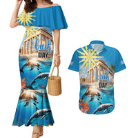 Greece Independence Day 25th March Couples Matching Mermaid Dress and Hawaiian Shirt Scenery in Greece