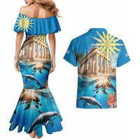 Greece Independence Day 25th March Couples Matching Mermaid Dress and Hawaiian Shirt Scenery in Greece