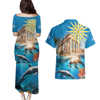 Greece Independence Day 25th March Couples Matching Puletasi and Hawaiian Shirt Scenery in Greece