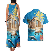 Greece Independence Day 25th March Couples Matching Tank Maxi Dress and Hawaiian Shirt Scenery in Greece