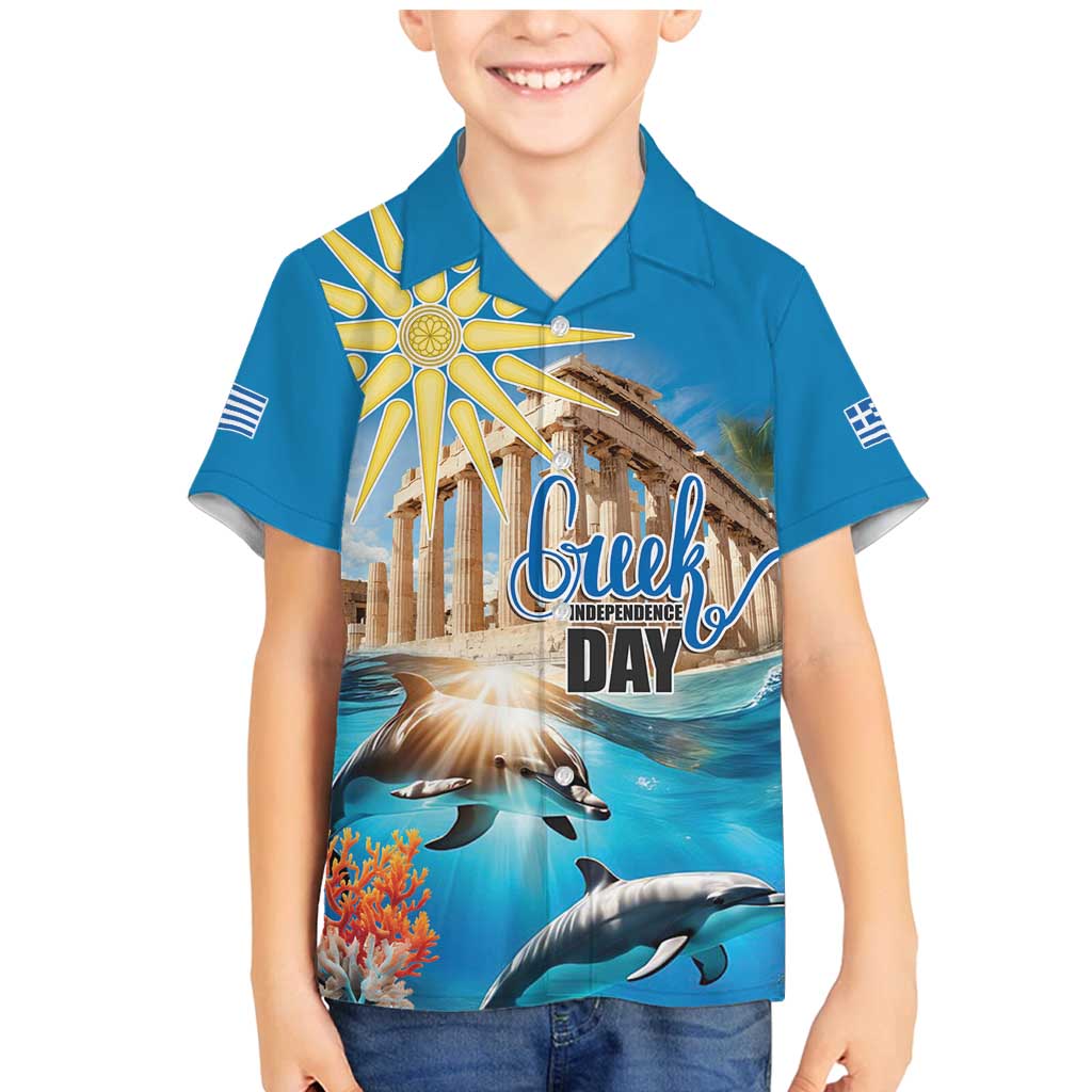 Greece Independence Day 25th March Family Matching Mermaid Dress and Hawaiian Shirt Scenery in Greece