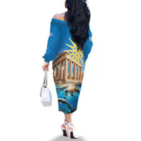 Greece Independence Day 25th March Family Matching Off The Shoulder Long Sleeve Dress and Hawaiian Shirt Scenery in Greece