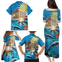 Greece Independence Day 25th March Family Matching Puletasi and Hawaiian Shirt Scenery in Greece