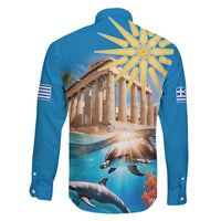 Greece Independence Day 25th March Family Matching Short Sleeve Bodycon Dress and Hawaiian Shirt Scenery in Greece