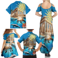 Greece Independence Day 25th March Family Matching Summer Maxi Dress and Hawaiian Shirt Scenery in Greece