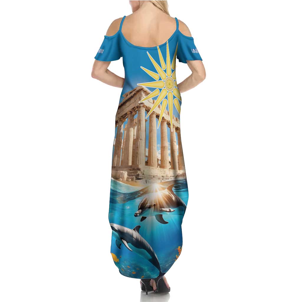 Greece Independence Day 25th March Family Matching Summer Maxi Dress and Hawaiian Shirt Scenery in Greece