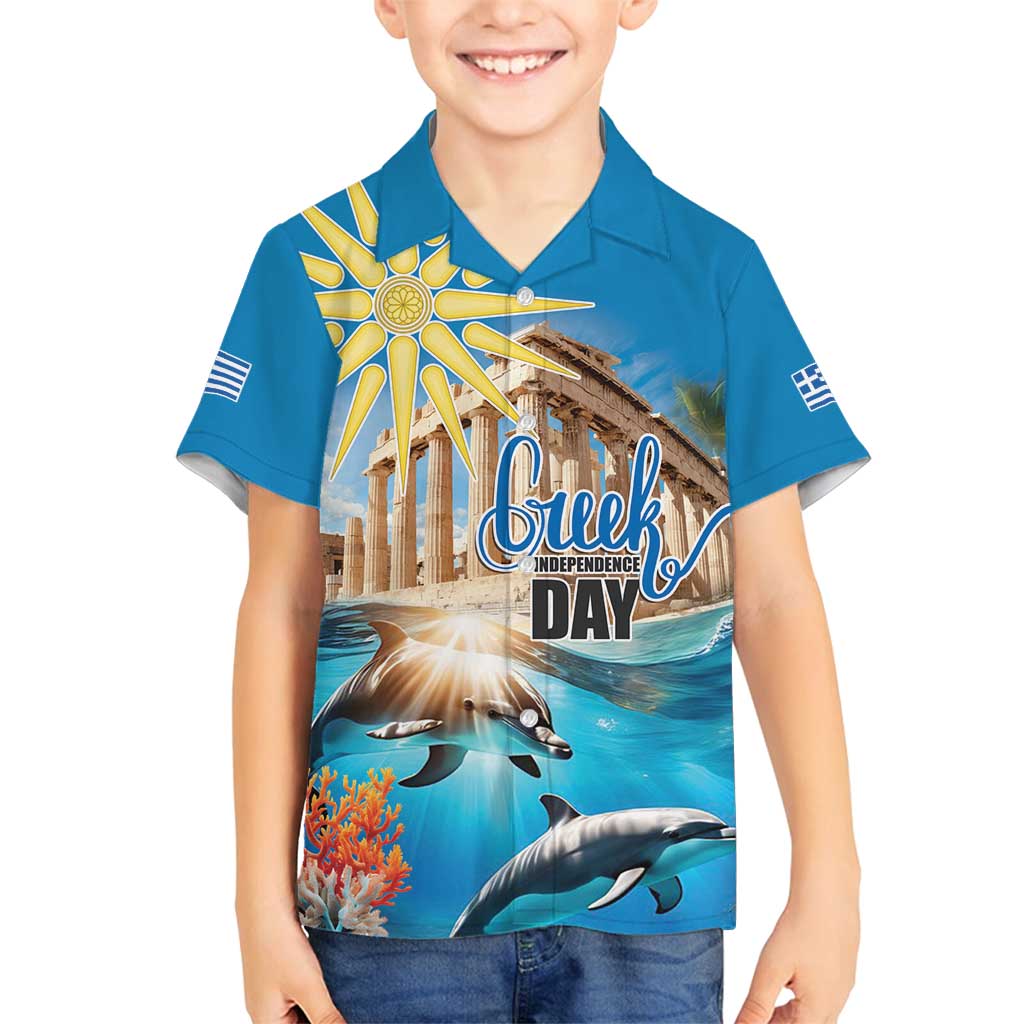 Greece Independence Day 25th March Family Matching Tank Maxi Dress and Hawaiian Shirt Scenery in Greece