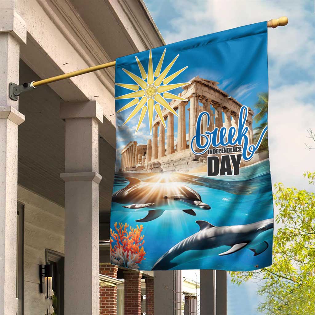 Greece Independence Day 25th March Garden Flag Scenery in Greece