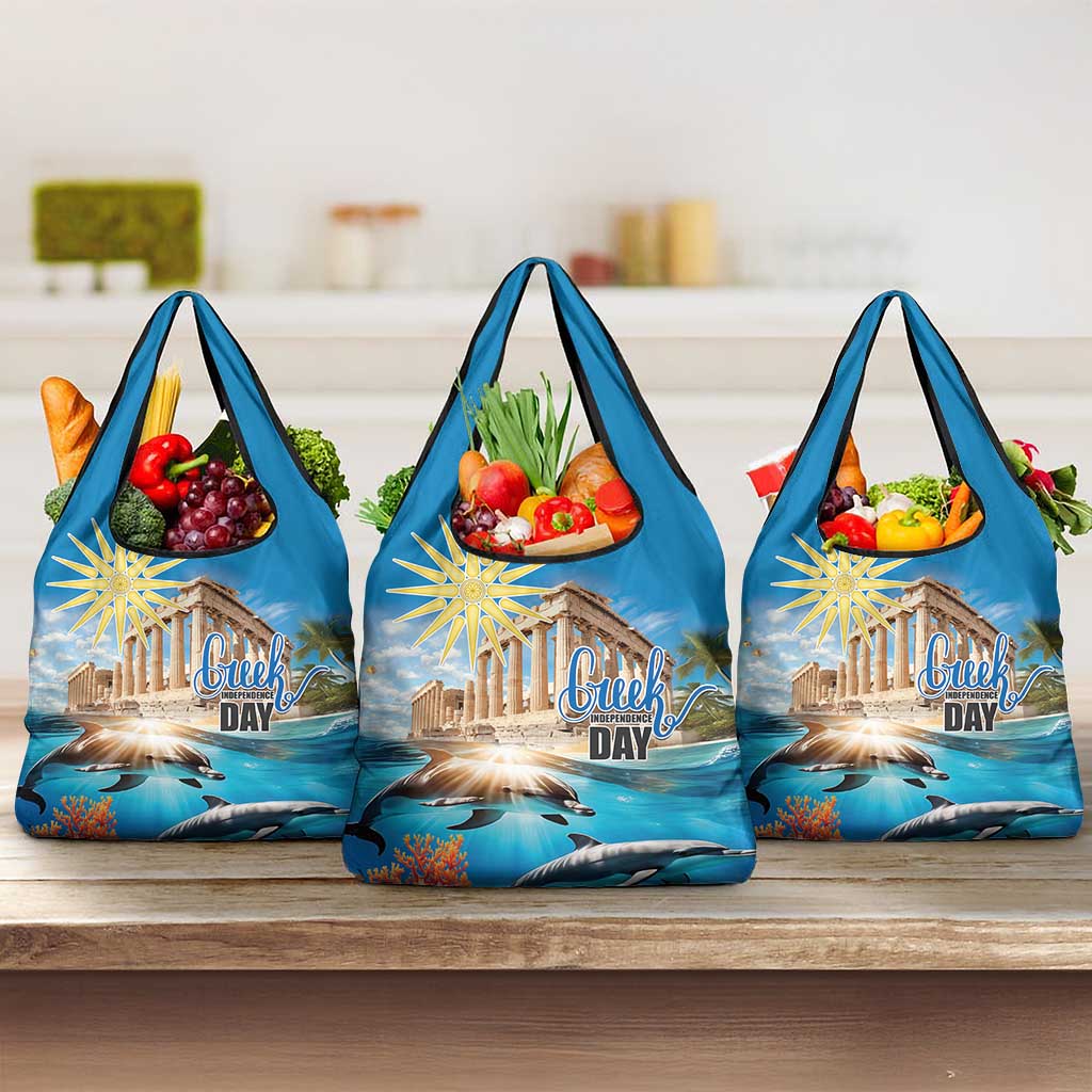 Greece Independence Day 25th March Grocery Bag Scenery in Greece