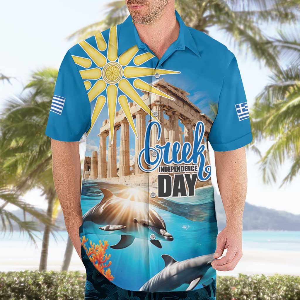 Greece Independence Day 25th March Hawaiian Shirt Scenery in Greece