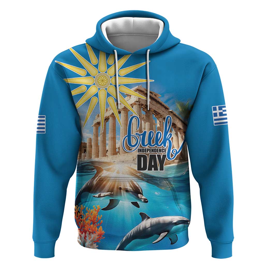 Greece Independence Day 25th March Hoodie Scenery in Greece