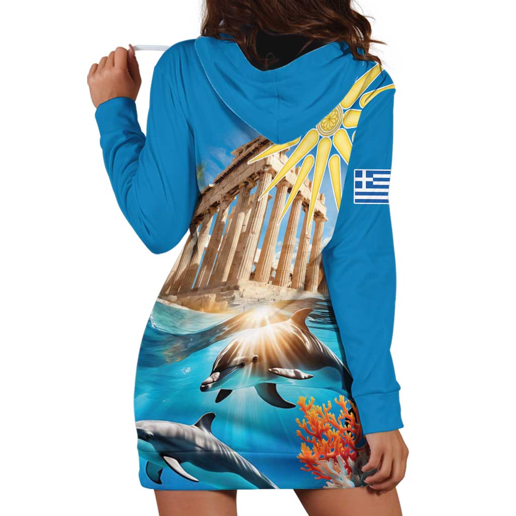 Greece Independence Day 25th March Hoodie Dress Scenery in Greece