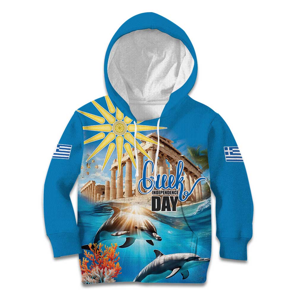 Greece Independence Day 25th March Kid Hoodie Scenery in Greece