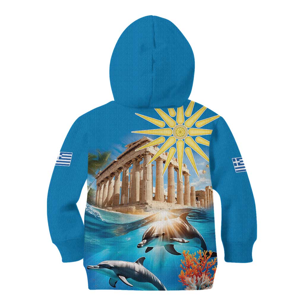Greece Independence Day 25th March Kid Hoodie Scenery in Greece