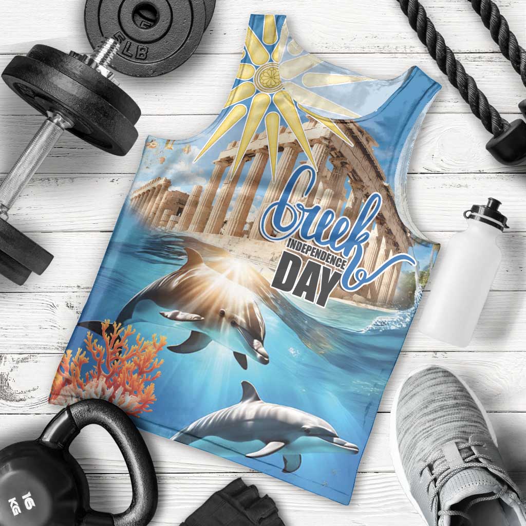 Greece Independence Day 25th March Men Tank Top Scenery in Greece