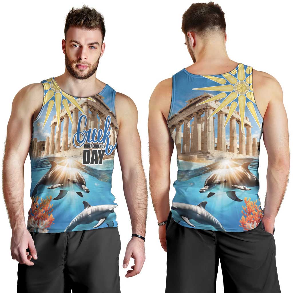 Greece Independence Day 25th March Men Tank Top Scenery in Greece