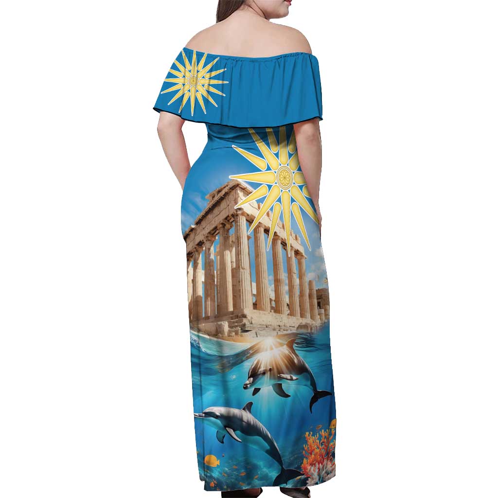 Greece Independence Day 25th March Off Shoulder Maxi Dress Scenery in Greece