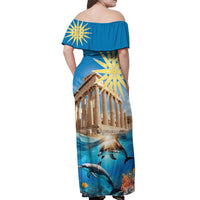Greece Independence Day 25th March Off Shoulder Maxi Dress Scenery in Greece