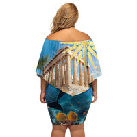 Greece Independence Day 25th March Off Shoulder Short Dress Scenery in Greece