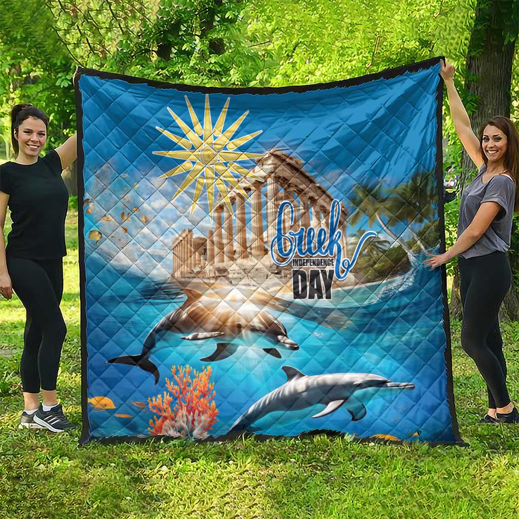 Greece Independence Day 25th March Quilt Scenery in Greece