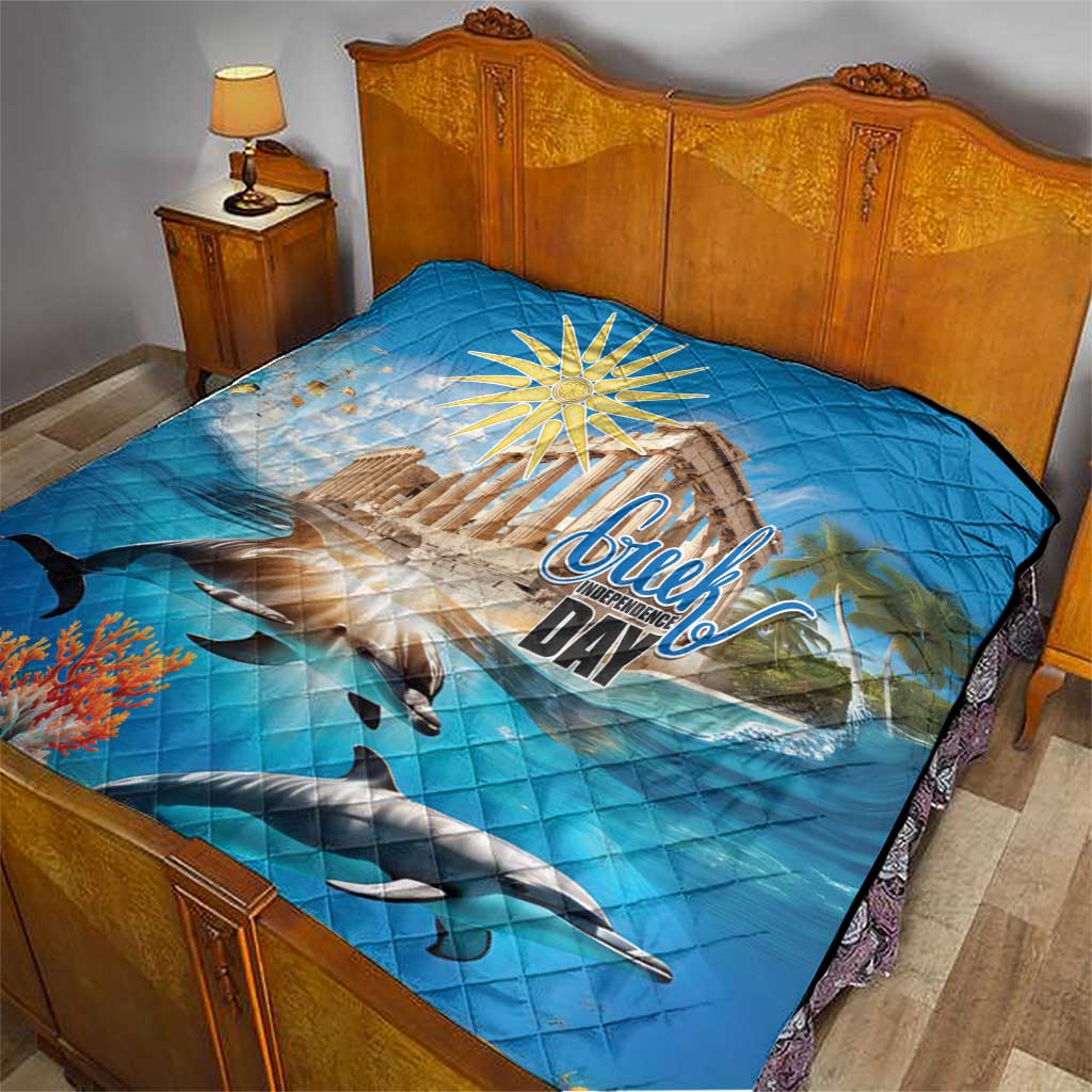 Greece Independence Day 25th March Quilt Scenery in Greece