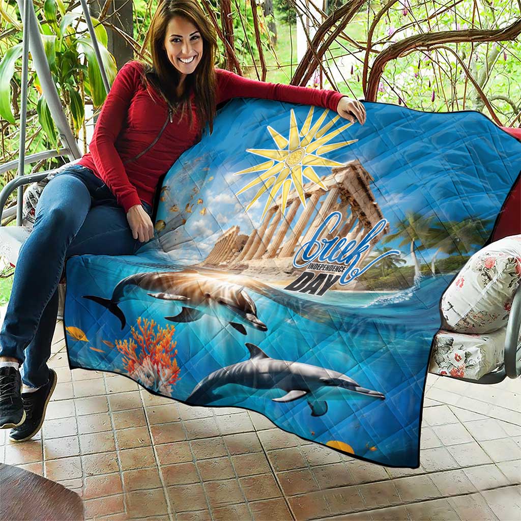 Greece Independence Day 25th March Quilt Scenery in Greece