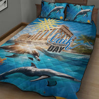 Greece Independence Day 25th March Quilt Bed Set Scenery in Greece