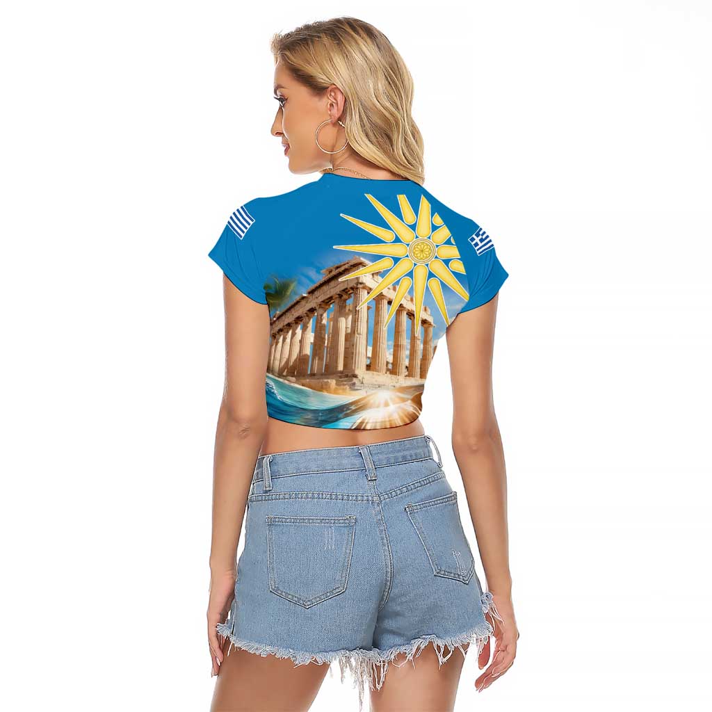 Greece Independence Day 25th March Raglan Cropped T Shirt Scenery in Greece